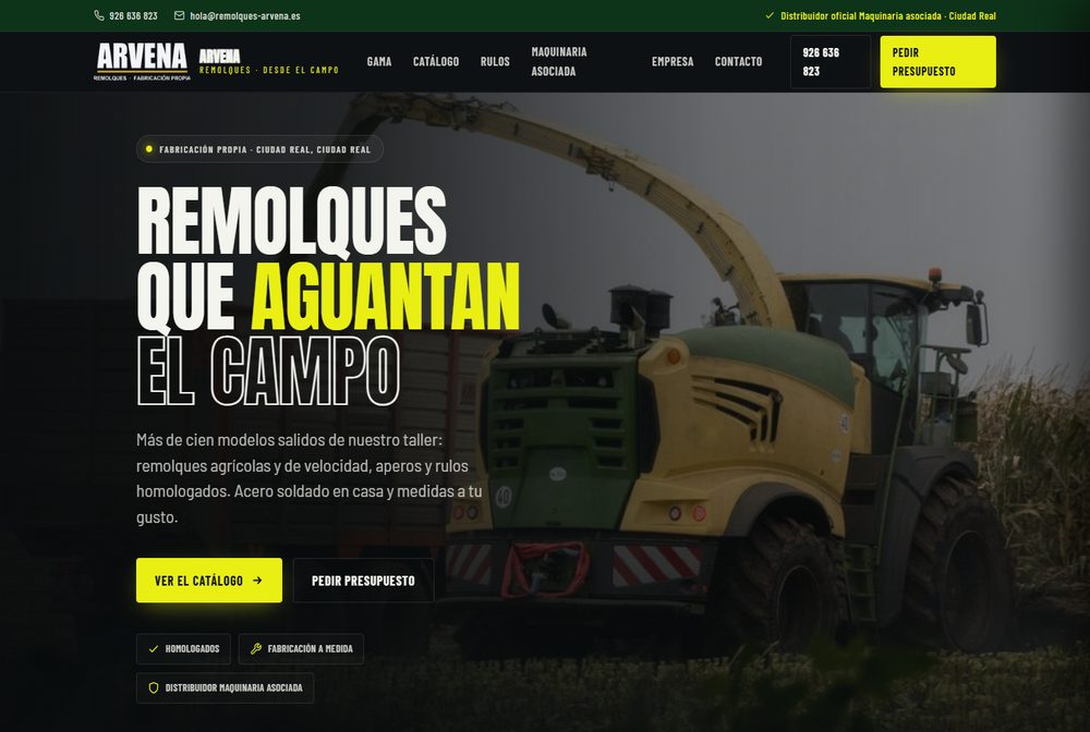 Web de Remolques ARVENA